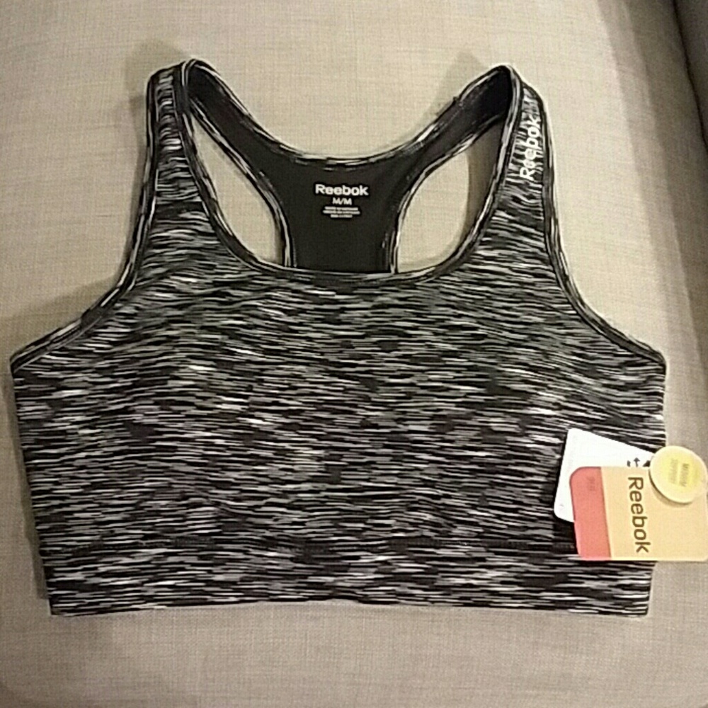 Grey and Black Reebok Sports Bra Brand New